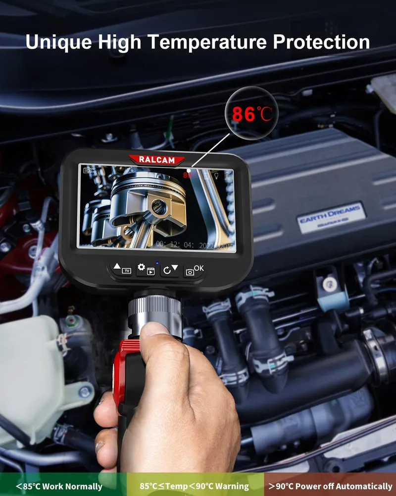 RALCAM Endoscoopcamera 8,5mm 4,3" HD 1080P LED IP67 Waterdicht — foto 5