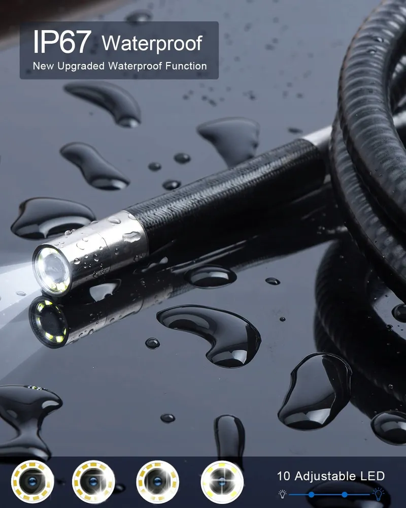 RALCAM Endoscoopcamera 8,5mm 4,3" HD 1080P LED IP67 Waterdicht — foto 6