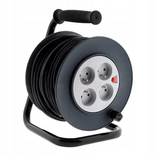 ZENITECH Kabelhaspel 4 Stopcontacten 3G1,5 25m Schakelaar — miniatuur 1