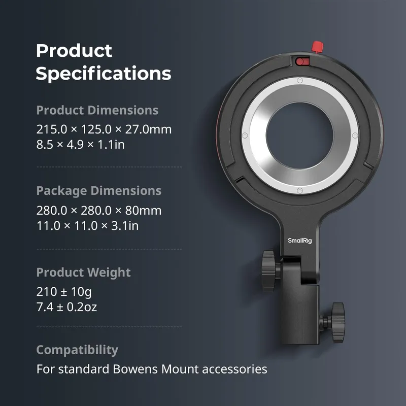 SMALLRIG Bowens Mount Softbox Adapter RC 60B COB 1,5kg — foto 8