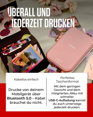 CANON Zoemini 2 Fotoprinter Roze ZINK 30 Vellen — miniatuur 3