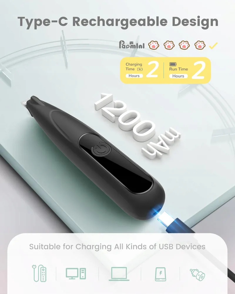 PAPMINI Stille Trimmer Kat LED USB-C Draadloos — foto 8