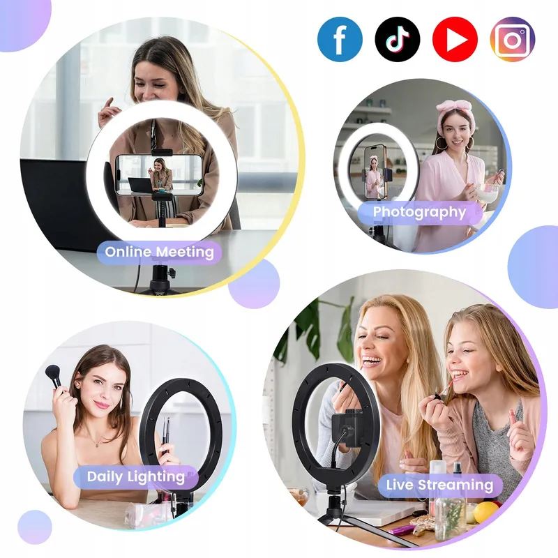 NALEZUNS LED Ringlicht 10 Inch Met Statief Voor Selfie En Make-up — foto 5