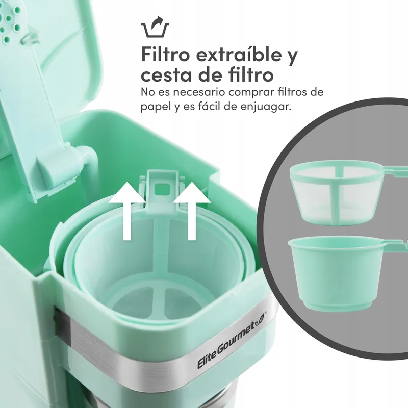 ELITE GOURMET EHC113M Filterkoffiezetapparaat 400ml Thermobeker Mint — foto 4