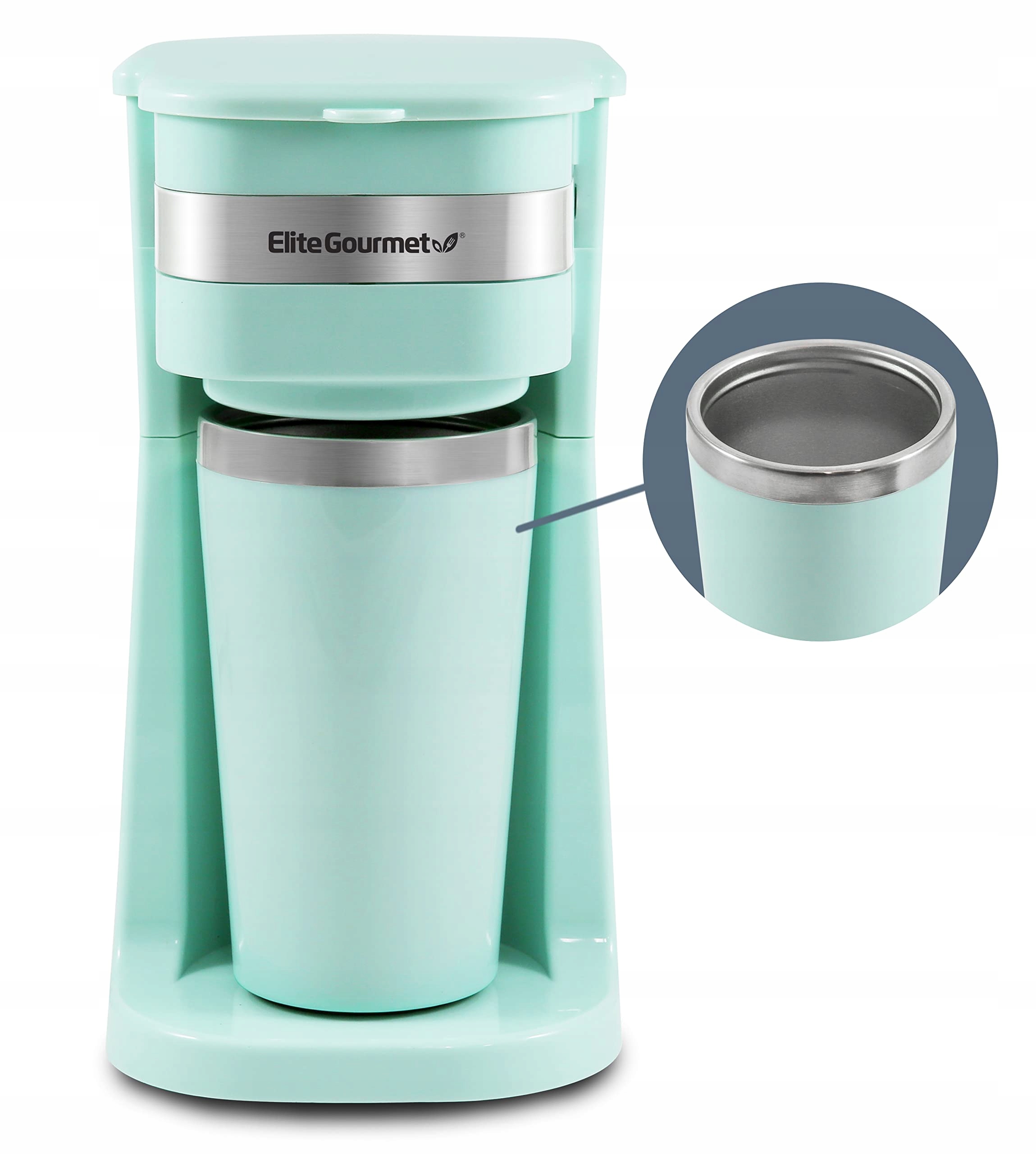 ELITE GOURMET EHC113M Filterkoffiezetapparaat 400ml Thermobeker Mint
