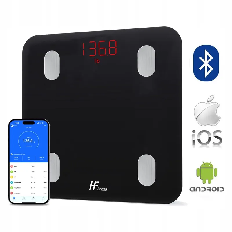 HF Slimme Weegschaal Bluetooth 19 Lichaamsgegevens iOS Android — foto 4