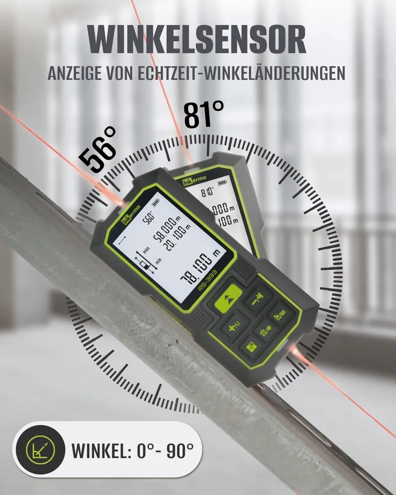 INKERMA Dubbele Laserafstandsmeter 120M Met Hoeksensor — foto 3