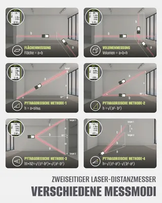INKERMA Dubbele Laserafstandsmeter 120M Met Hoeksensor — miniatuur 6