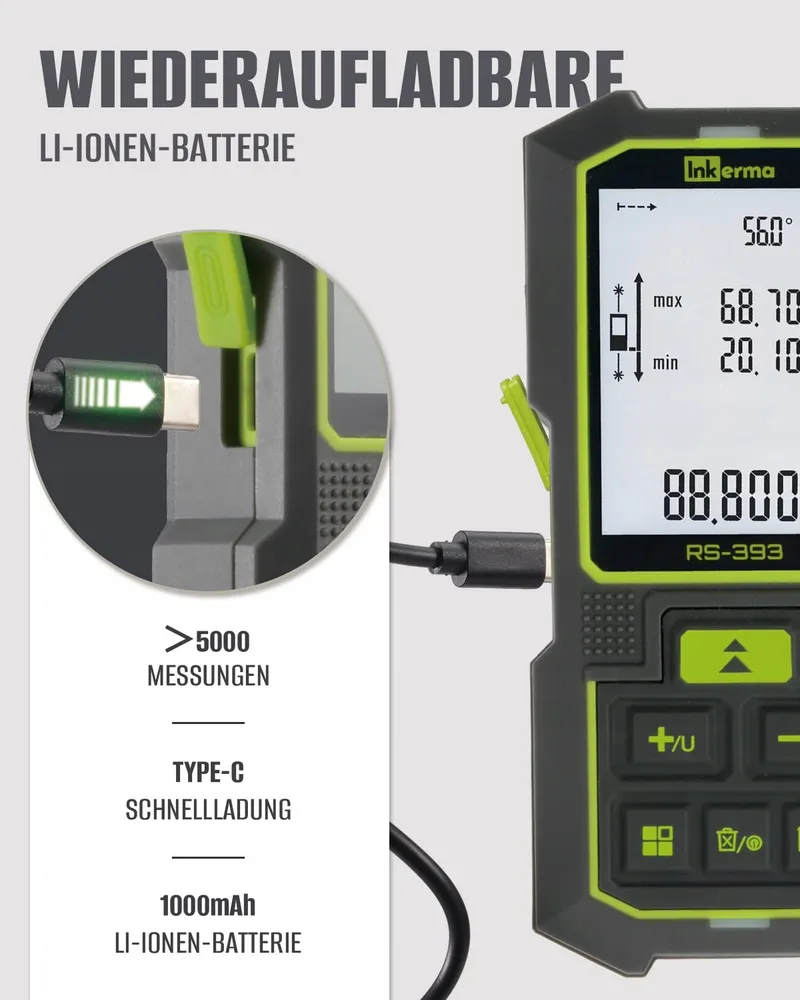 INKERMA Dubbele Laserafstandsmeter 120M Met Hoeksensor — foto 5