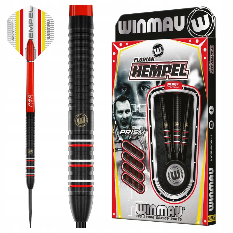 WINMAU Florian Hempel Dartset 24g 85% Flights Schachten — foto 1