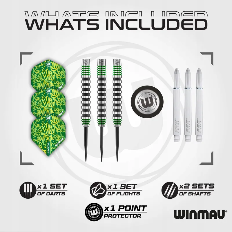 WINMAU Advance 500 Groen Dartpijlen 24g Met Flights En Shafts — foto 2