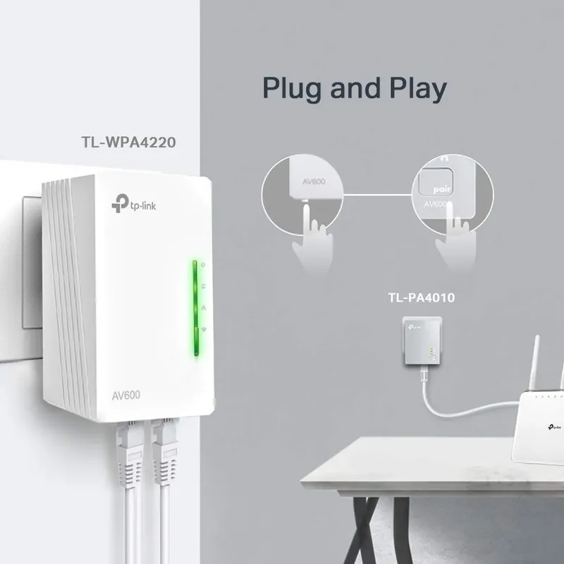 TP-LINK TL-WPA4220 Powerline WiFi Kit 600Mbit/s WiFi Clone — foto 4