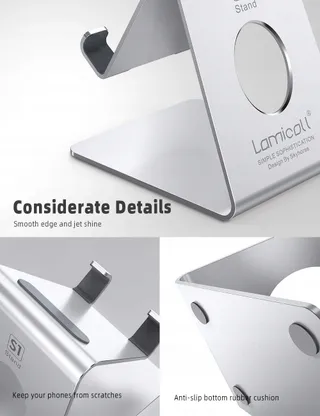 LAMICALL Telefoonstandaard iPhone Huawei Zilver — miniatuur 7