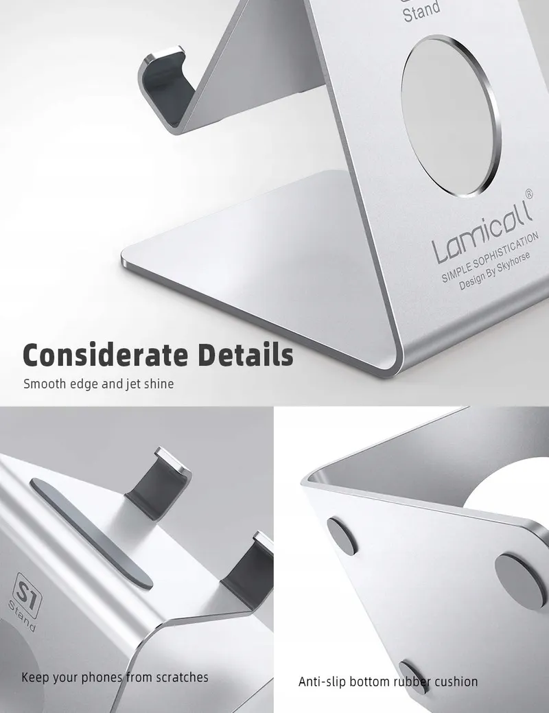 LAMICALL Telefoonstandaard iPhone Huawei Zilver — foto 7