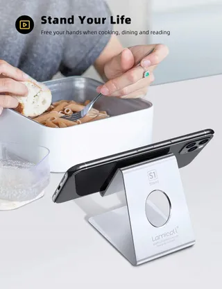 LAMICALL Telefoonstandaard iPhone Huawei Zilver — miniatuur 3