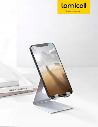 LAMICALL Telefoonstandaard iPhone Huawei Zilver — miniatuur 1