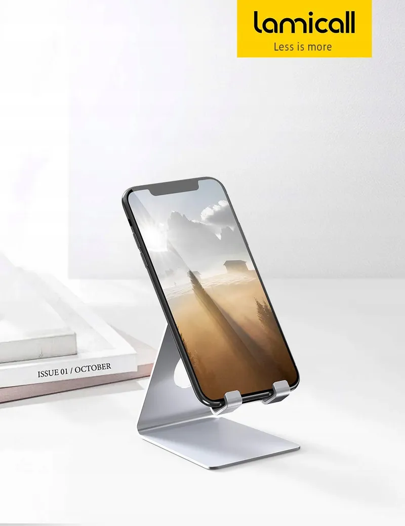 LAMICALL Telefoonstandaard iPhone Huawei Zilver — foto 1