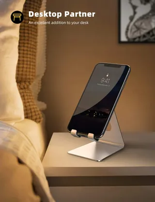 LAMICALL Telefoonstandaard iPhone Huawei Zilver — miniatuur 5