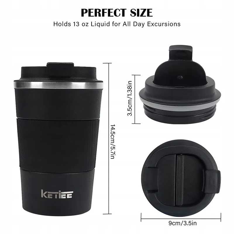 KETIEE Thermosbeker Reismok 510ml Roestvrij Staal Zwart — foto 7