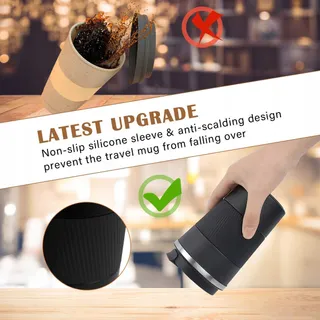 KETIEE Thermosbeker Reismok 510ml Roestvrij Staal Zwart — miniatuur 3