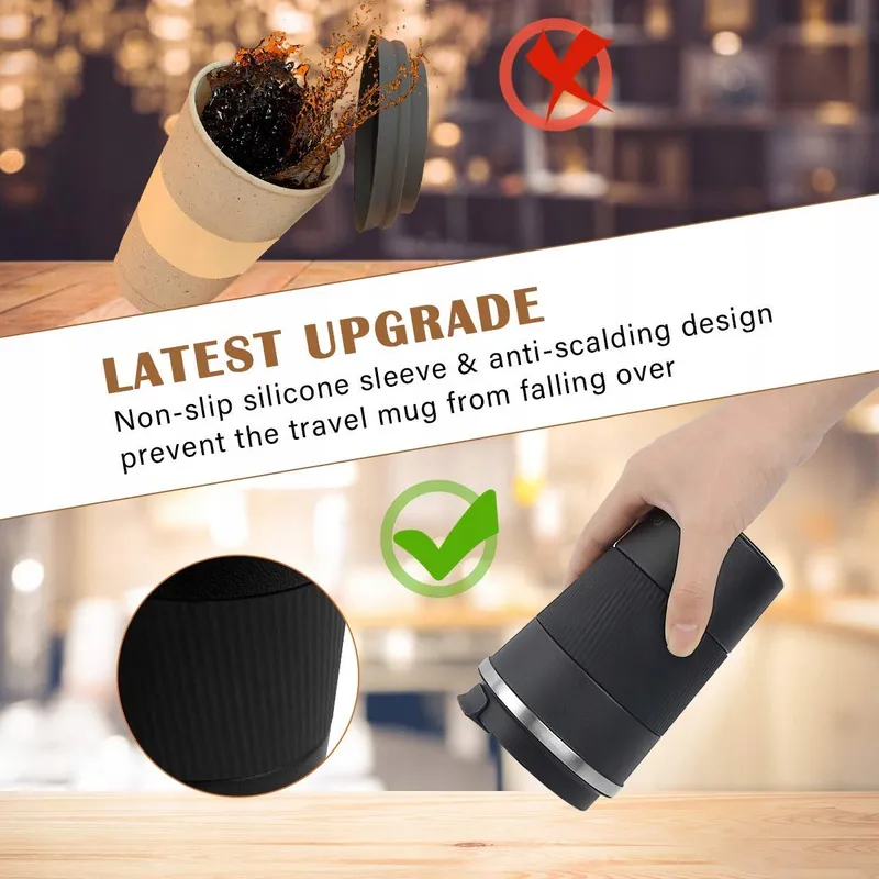 KETIEE Thermosbeker Reismok 510ml Roestvrij Staal Zwart — foto 3