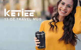 KETIEE Thermosbeker Reismok 510ml Roestvrij Staal Zwart — miniatuur 9