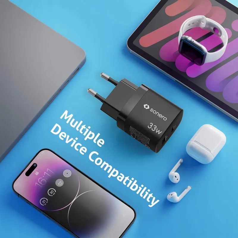 SONERO USB C Oplader 33W 2-Poorts Snellader iPhone Samsung — foto 4