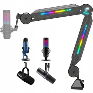 TONOR T90 Microfoonarm RGB Verlichting Verstelbaar Gamers — miniatuur 1