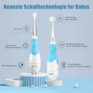 SEAGO SG-513 Elektrische Tandenborstel Kinderen LED Timer IPX7 Blauw — miniatuur 2