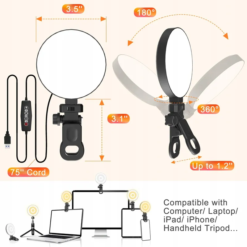 MOJIMDO LED Ringlicht Telefoon en Laptop — foto 7