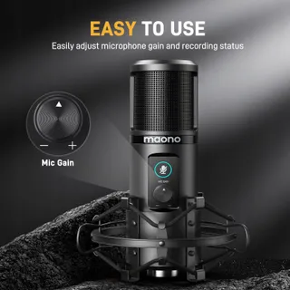 MAONO PM421 USB Microfoon PC Streaming Podcast Gaming YouTube — miniatuur 4