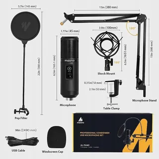 MAONO PM421 USB Microfoon PC Streaming Podcast Gaming YouTube — miniatuur 9
