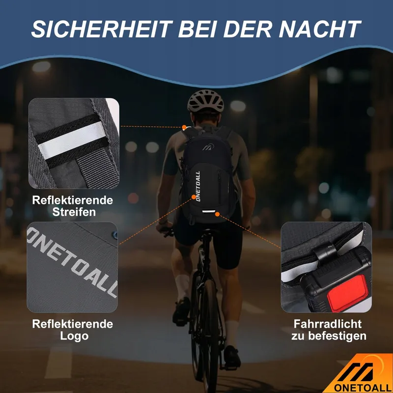ONETOALL Diefstalbestendige Rugzak 20L Licht Waterdicht Fietsen Wandelen — foto 8