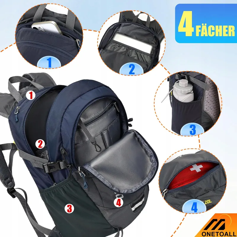 ONETOALL Diefstalbestendige Rugzak 20L Licht Waterdicht Fietsen Wandelen — foto 5