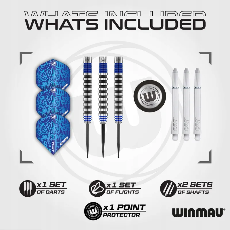 WINMAU Advance 500 Dartset 22g Blauw Flights Schachten — foto 2