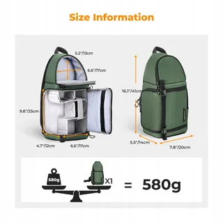 K&F CONCEPT Waterdichte Cameratas met Regenhoes — miniatuur 7