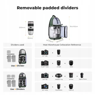 K&F CONCEPT Waterdichte Cameratas met Regenhoes — miniatuur 4