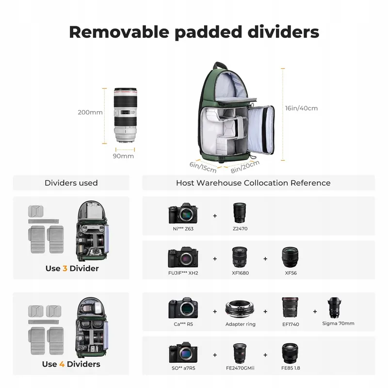 K&F CONCEPT Waterdichte Cameratas met Regenhoes — foto 4