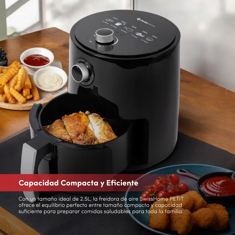 SWISSHOME SH-6653 Airfryer 2,5L 1200W Zilver — foto 4