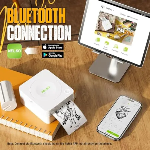 NELKO PM230 Mini Thermoprinter Bluetooth Etiketten Foto's — foto 2