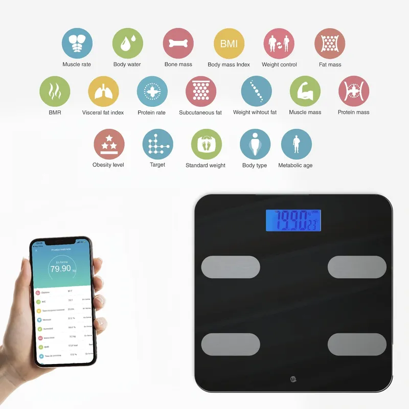 WOTTOCARE Digitale Personenweegschaal 150kg Met App — foto 2
