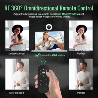 ANGETUBE Webcam 1080P 60FPS Ringlicht 5X Zoom Microfoons PC Mac — miniatuur 4