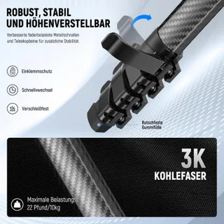 NEEWER LITETRIP LT38 Reisstatief 155cm Koolstofvezel Arca QR — miniatuur 3