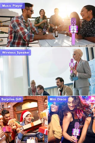 BONAOK Karaoke Kindermicrofoon Bluetooth 4-in-1 Draadloos — miniatuur 7