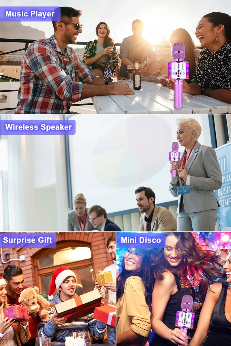 BONAOK Karaoke Kindermicrofoon Bluetooth 4-in-1 Draadloos — foto 7