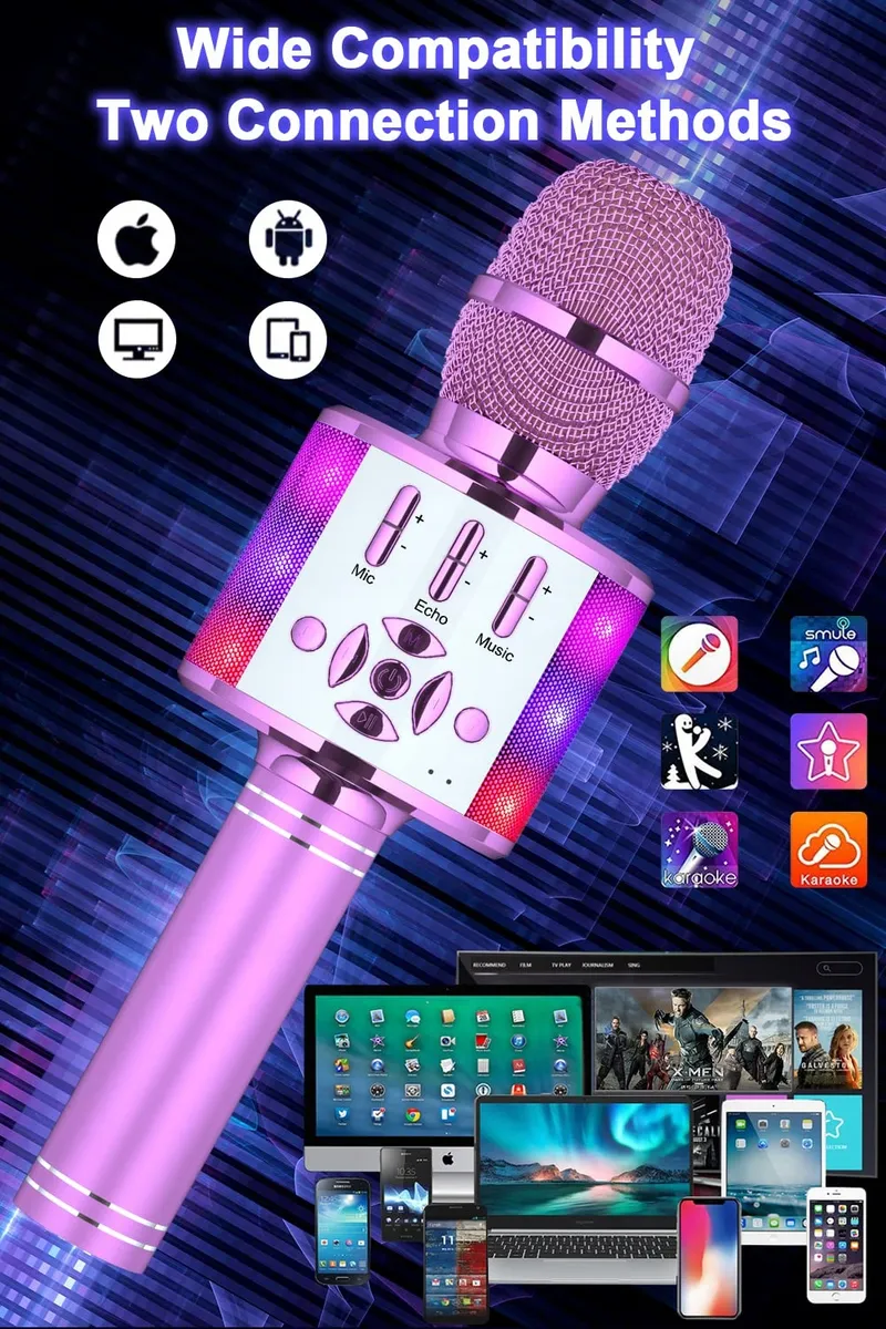 BONAOK Karaoke Kindermicrofoon Bluetooth 4-in-1 Draadloos — foto 5