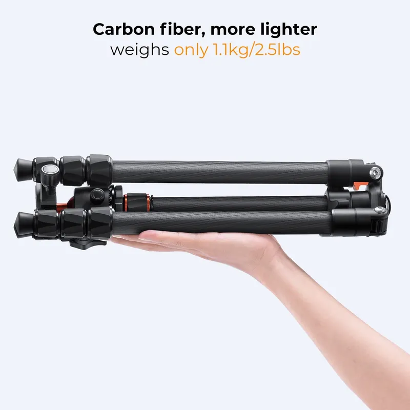 K&F CONCEPT Camerastatief Koolstofvezel 162cm Arca Swiss Compatibel — foto 3