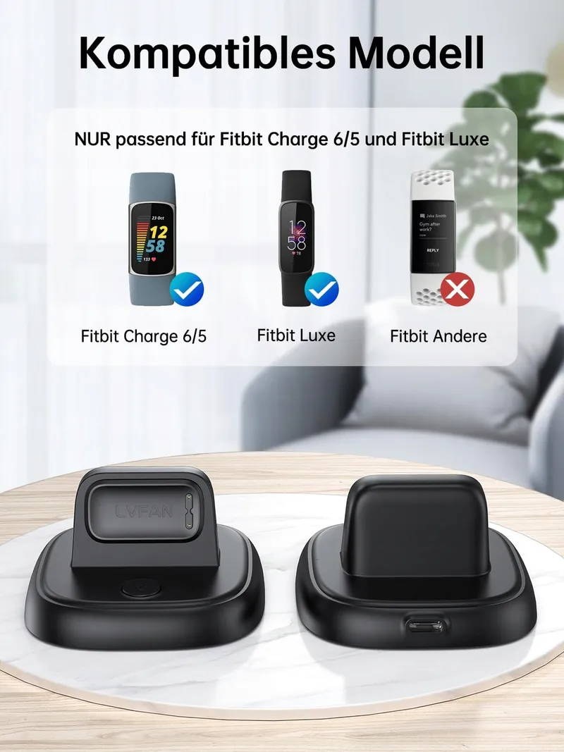 LVFAN Oplader Fitbit Charge 6 Snel Magnetisch met Reset Kabel — foto 2