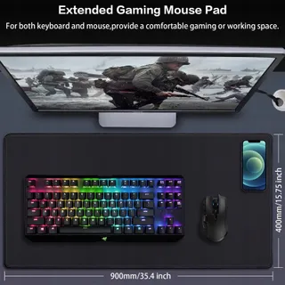 ABETCABE Gaming Muismat XXL Antislip Waterdicht 900x400mm — miniatuur 2