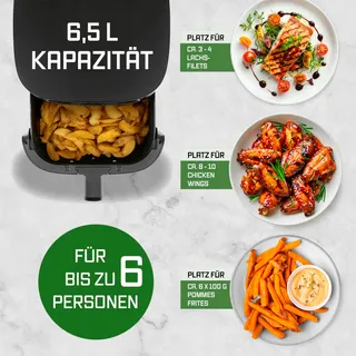 GOURMETMAXX Airfryer 6,5L Touchscreen 9 Functies — miniatuur 3